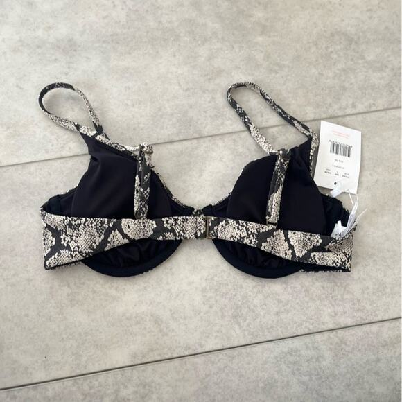 NWT Andie Swim Sicily Top Snakeskin Textured Small Underwire Cups Bikini Bra - Picture 9 of 10